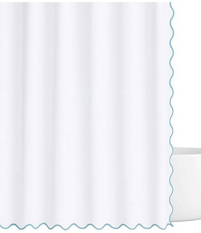 Laura Park Solid Scalloped Shower Curtain