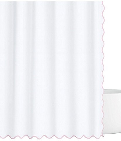 Laura Park Solid Scalloped Shower Curtain