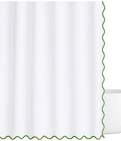 Laura Park Solid Scalloped Shower Curtain