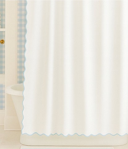 Laura Park Solid Scalloped Shower Curtain