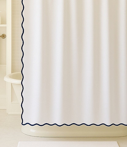Laura Park Solid Scalloped Shower Curtain