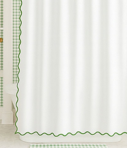 Laura Park Solid Scalloped Shower Curtain