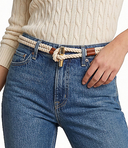 Lauren Ralph Lauren 0.75#double; Medium Cotton Rope Belt