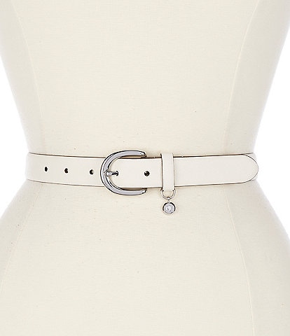 Lauren Ralph Lauren 1#double; Charm Crosshatch Leather Belt