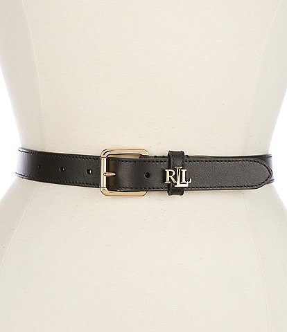 Lauren Ralph Lauren 1#double; Logo Keeper Leather Skinny Belt