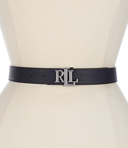 Lauren Ralph Lauren 1" Logo Reversible Pebbled Leather Belt