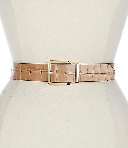 Lauren Ralph Lauren 1.25#double; Croc-Embossed Reversible Leather Belt