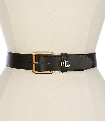 Lauren Ralph Lauren 1.25#double; Logo Keeper Leather Belt