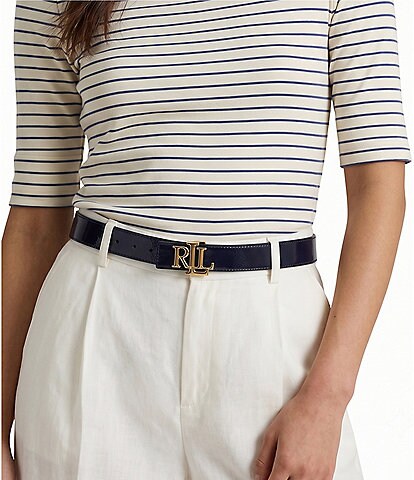 Lauren Ralph Lauren 1.25#double; Logo Reversible Patent Leather Belt