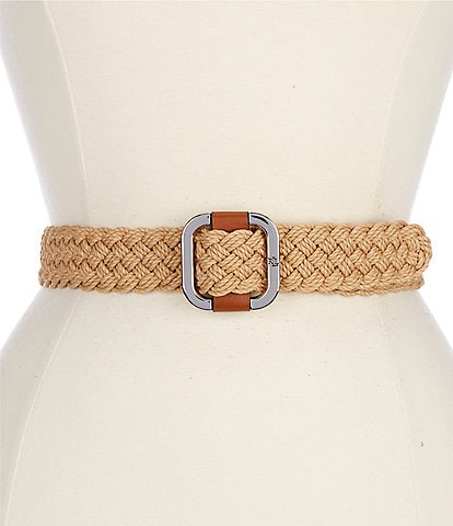 Lauren Ralph Lauren 1.25#double; Slide-Buckle Woven Cotton Belt