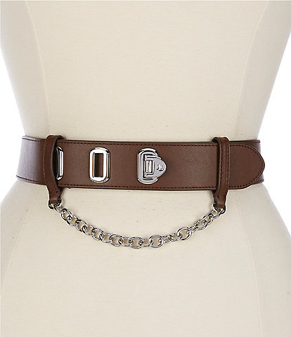 Lauren Ralph Lauren 1.5" Flip-Lock Wide Leather Belt