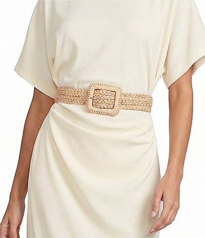 Lauren Ralph Lauren 1.5#double; Raffia Wide Belt