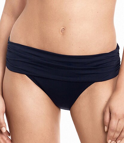 Lauren Ralph Lauren Beach Club Solids Shirred Band Hipster Swimsuit Bottom