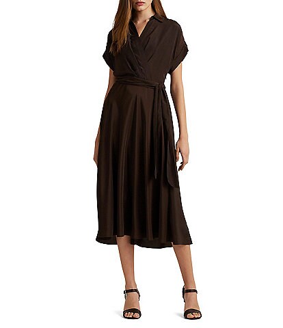 Lauren Ralph Lauren Bubble Crepe Cap Sleeve Dress | Dillard's
