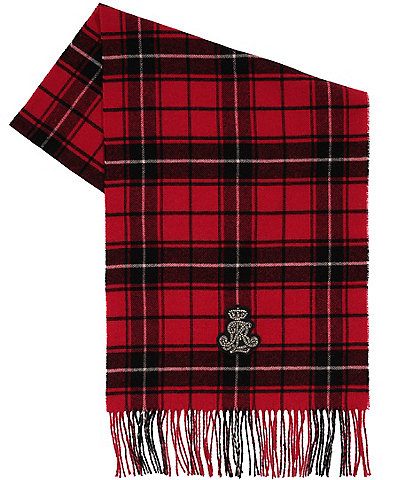 Lauren Ralph Lauren Blackwatch Crystal Plaid Wool Oblong Scarf