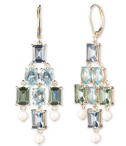 Lauren Ralph Lauren Blue & Green Stone Chandelier Earrings