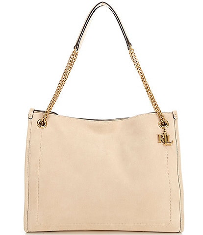 Lauren Ralph Lauren Bradley Suede Luxe Pebble Shopper Tote Bag