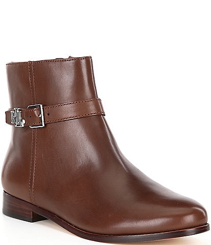 Lauren Ralph Lauren Brooke Burnished Leather Booties