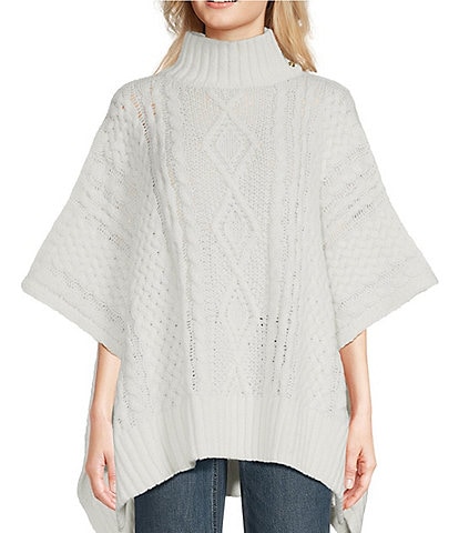 Lauren Ralph Lauren Button Turtleneck Poncho