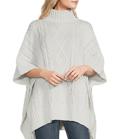 Lauren Ralph Lauren Button Turtleneck Poncho