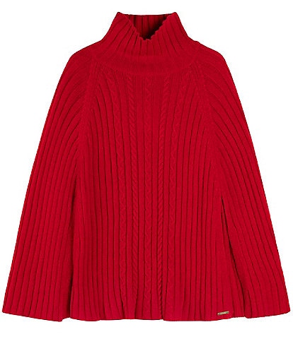 Lauren Ralph Lauren Cable Knit Mock Neck Cape