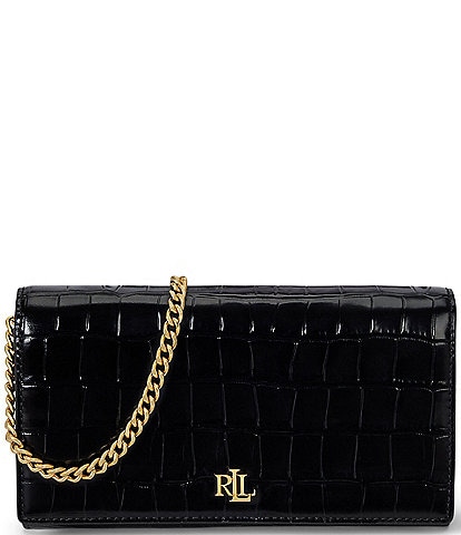 Lauren Ralph Lauren Croc-Embossed Medium Adair II Crossbody Bag