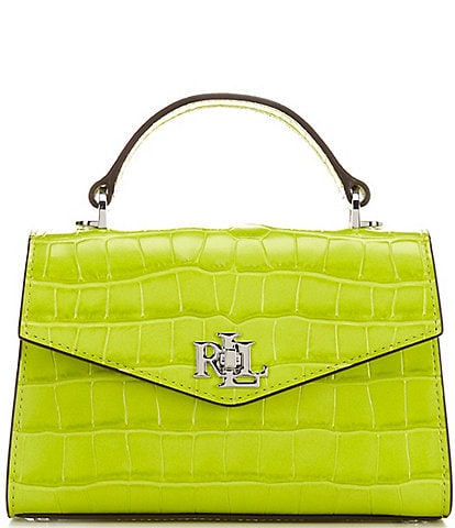 Lauren Ralph Lauren Crocodile-Embossed Small Farrah Satchel Bag