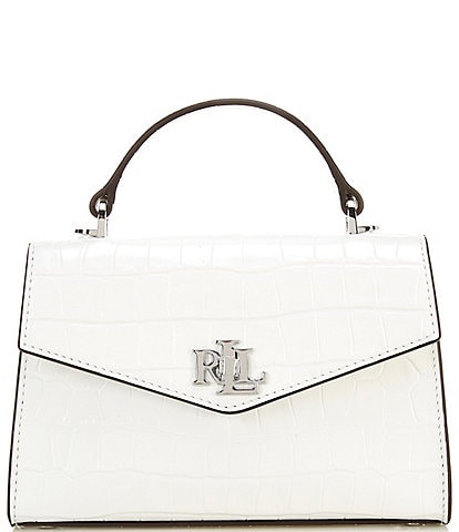 Lauren Ralph Lauren Crocodile-Embossed Small Farrah Satchel Bag