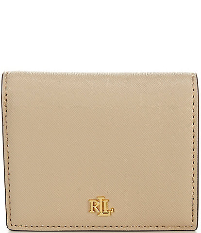 Lauren Ralph Lauren Compact Crosshatch Leather Bifold Wallet