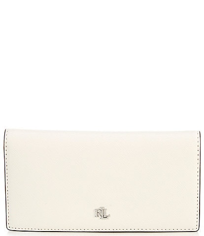 Lauren Ralph Lauren Crosshatch Leather Slim Snap Wallet