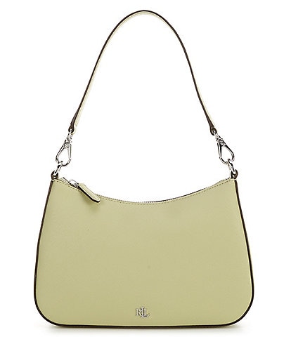 Lauren Ralph Lauren Danni 26 Medium Crosshatch Leather Shoulder Bag