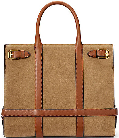 Lauren Ralph Lauren Devyn Suede & Leather Medium Tote Bag