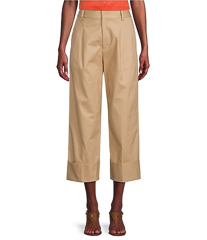 Ralph Lauren Women's Capri Tokong 3/4 Shorts Twill Khaki Cropped Pants Size  30