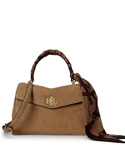 Lauren Ralph Lauren Farrah Scarf-Trim Small Soft Satchel Bag