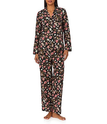 Lauren Ralph Lauren Floral 3/4 Sleeve Notch Collar Pajama Set