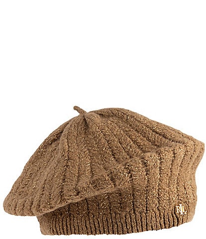 Lauren Ralph Lauren Fuzzy Cable Knit Beret