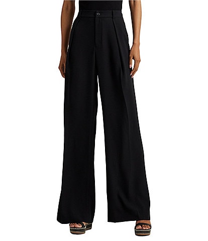 Lauren Ralph Lauren Double-Faced Georgette High Rise Wide Leg Pant