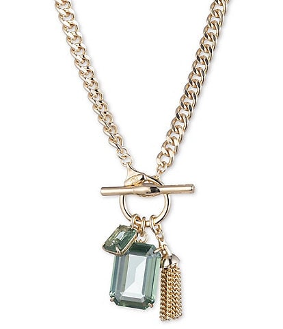 Lauren Ralph Lauren Gold Stone Toggle Pendant Necklace
