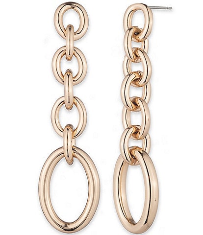 Lauren Ralph Lauren Gold Tone Chain Linear Earrings