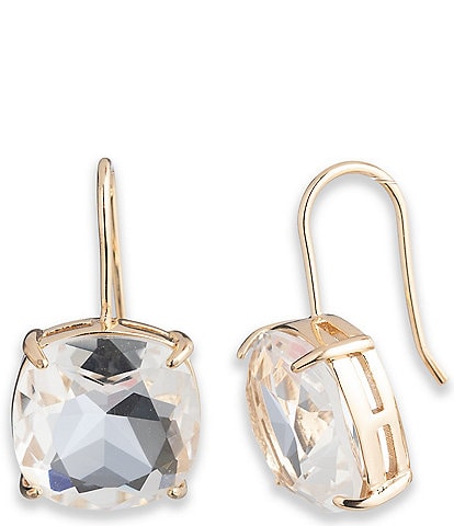 Lauren Ralph Lauren Gold Tone Crystal Cushion Drop Earrings