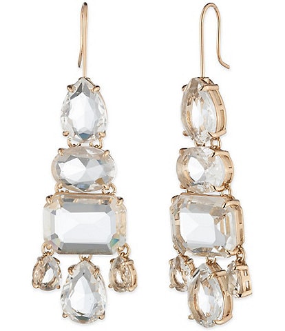 Lauren Ralph Lauren Gold Tone Crystal Stone Chandelier Earrings