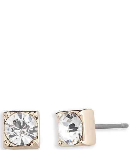 Lauren Ralph Lauren Gold Tone Crystal Stone Stud Earrings