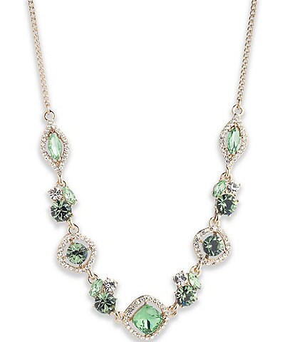Givenchy Green Erinite Crystal Frontal Collar Necklace