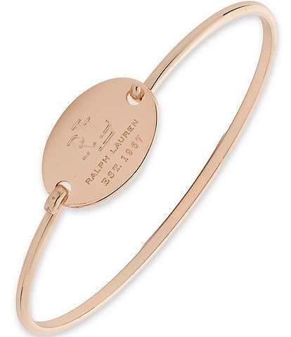 Lauren Ralph Lauren Gold Tone Logo Bangle Bracelet