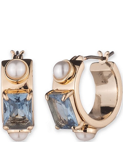 Lauren Ralph Lauren Gold Tone Multi 16mm Pearl Hoop Earrings