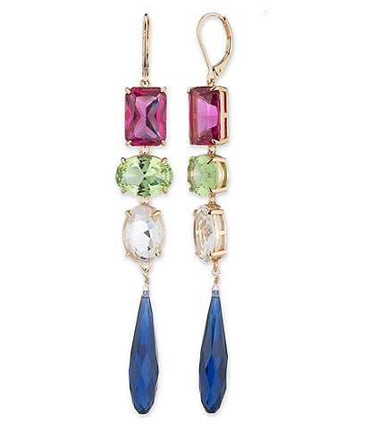 Lauren Ralph Lauren Gold Tone Multi Stone Linear Earrings