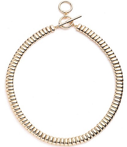 Lauren Ralph Lauren Gold Tone Ribbed Collar Necklace