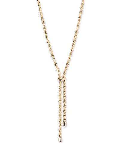 Lauren Ralph Lauren Gold Tone Rope Y Necklace