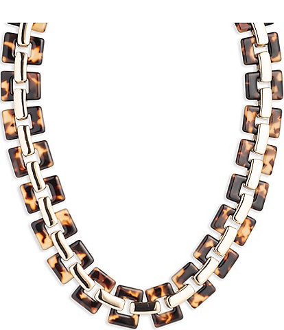 Lauren Ralph Lauren Gold Tone Tortoise Link 17'' Collar Necklace