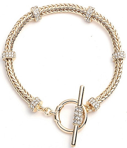 Lauren Ralph Lauren Gold Tone Tortoise Pave Roundell Flex Line Bracelet